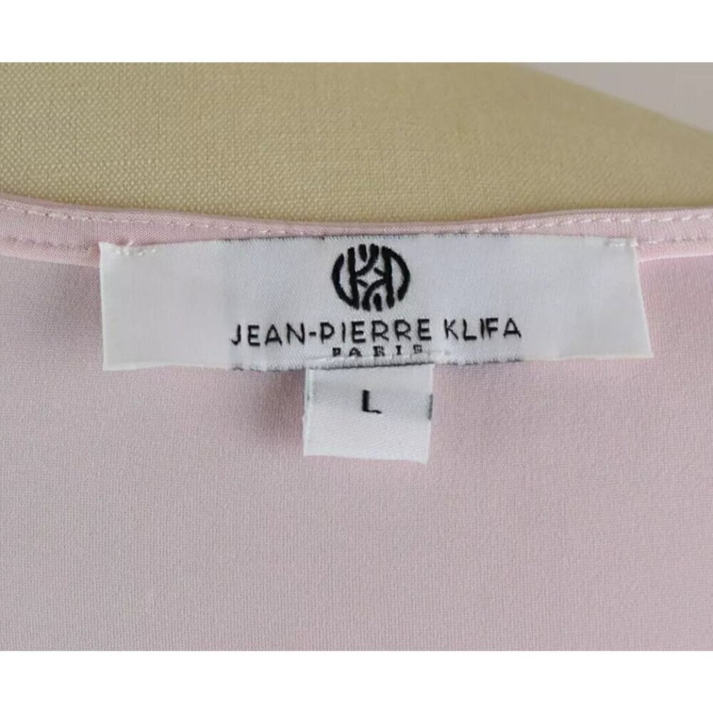 JEAN-PIERRE KLIFA LIGHT PINK V-NECK LONG SLEEVE TOP - Picture 5 of 6